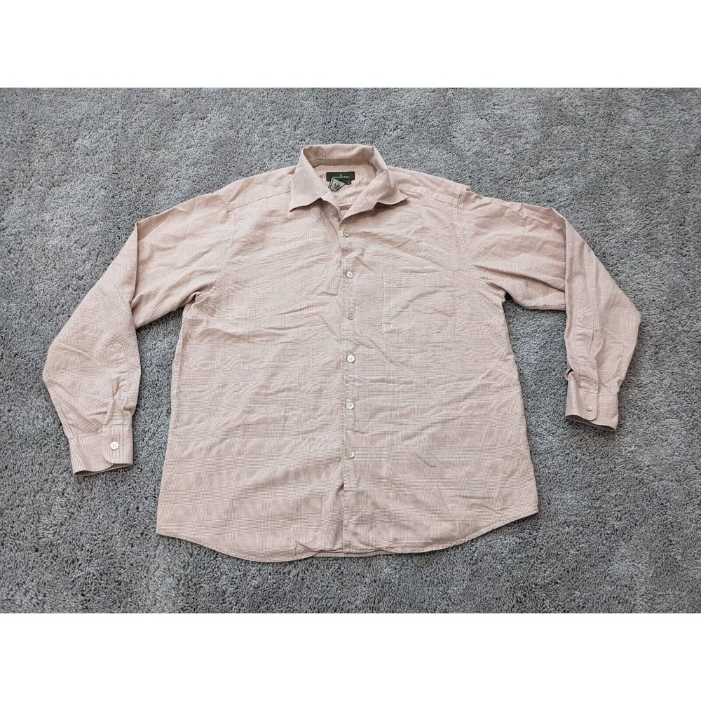 Ermenegildo Zegna Button Up Shirt Men's Large Check Long Sleeves Made in Italy